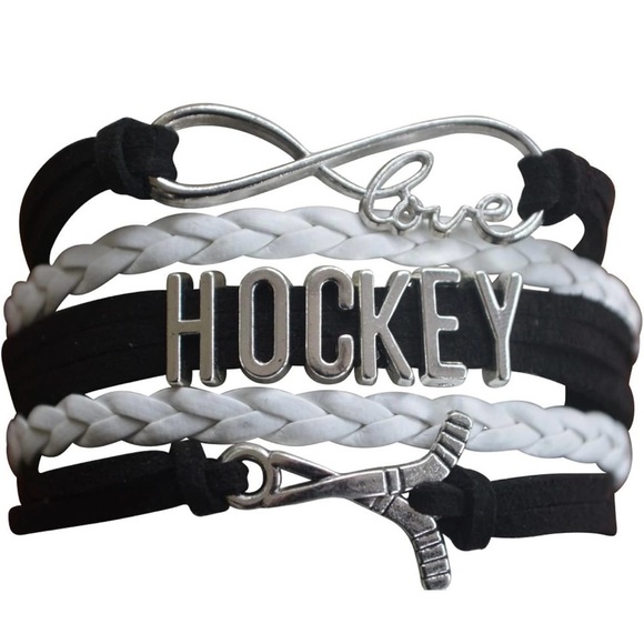 Jewelry - NWT Hockey-themed Bracelet Black and White